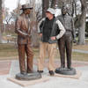 Dr. Robert Oppenheimer and General Leslie Graves with consultant Jay Galvin.