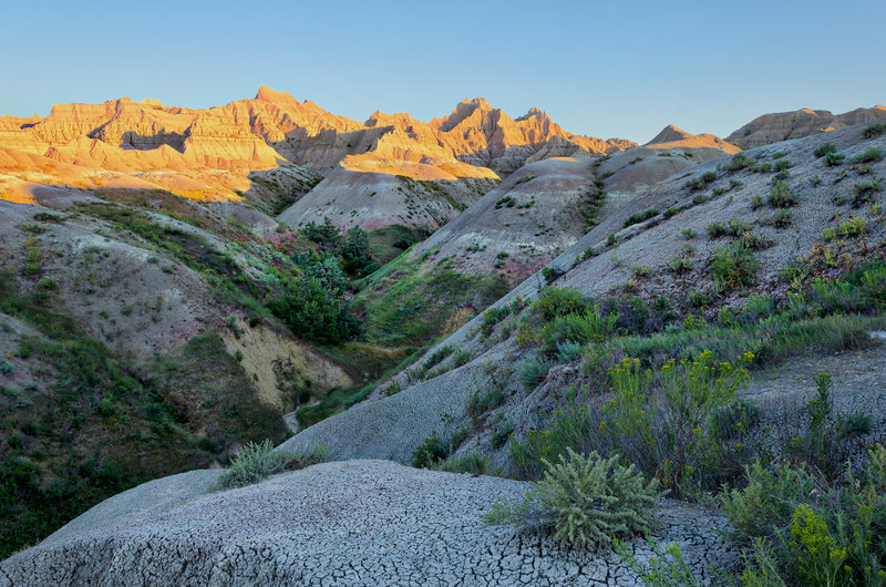 Looking out over the Badlands.