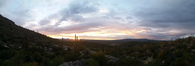 Sunset from the top of the hill on Linda Vista Loop Trail.