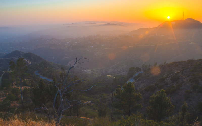 From the summit of Mount Hollywood in Griffith Park.