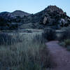 Looking down the trail at the Dakota Hogback.