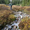 Last crossing of Miners Creek (layer of ice  - October 2).