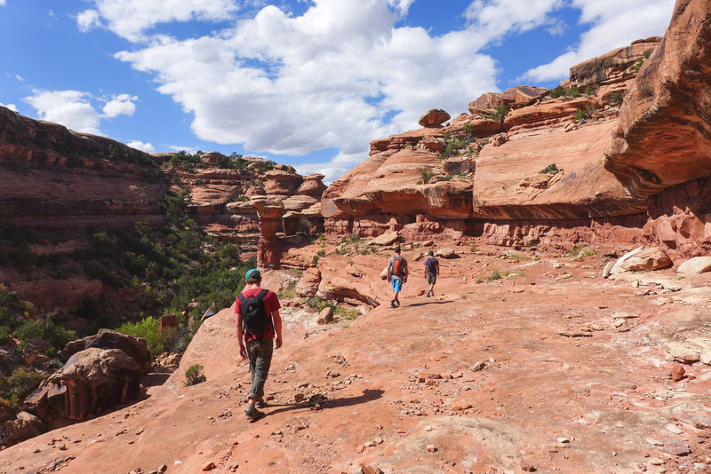 Trekking back to the main ruin.