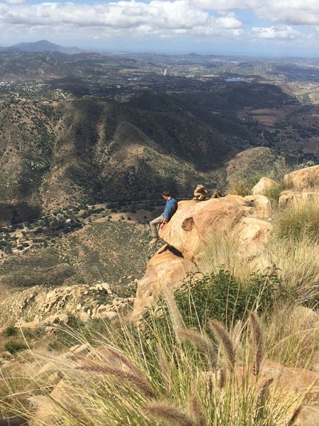 Can't tell in the photo, but thats about a 50 ft drop. Perfect seat for a photo!