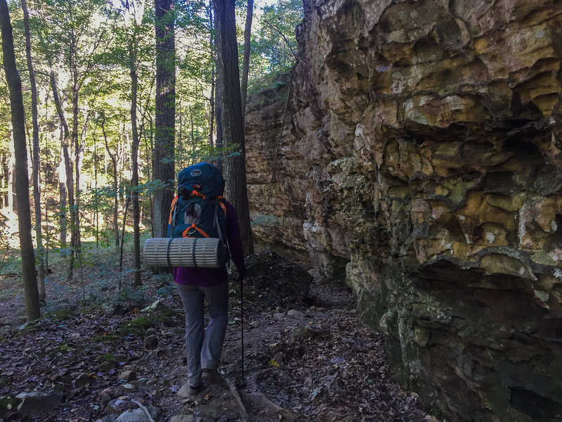 Hiking along some of the bluffs at the side of the riverbed.