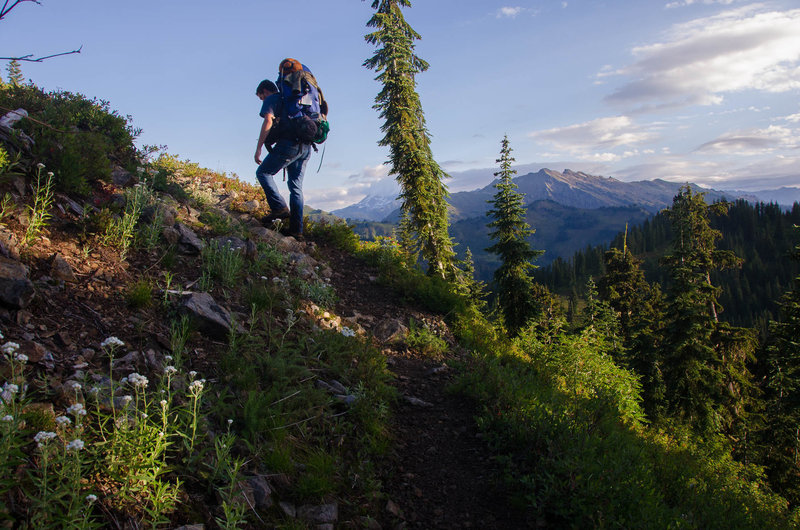 Turning a switchback along Cady Ridge.