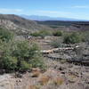 Cabra Canyon looking east towards the Sange de Cristo Mountains.