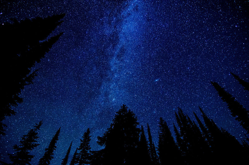 Crystal clear view of the night sky from the campsite upon Cady Ridge.