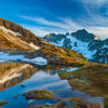 Kool-Aid Lake, Arts Knoll and Mt. Formidable.  Taken from the bivouac site at Kool Aid lake on the Ptarmigan Traverse.