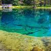 Little Crater Lake is as blue as its namesake and 30-35 feet deep. No swimming or dogs in water please. Photo by Gene Blick