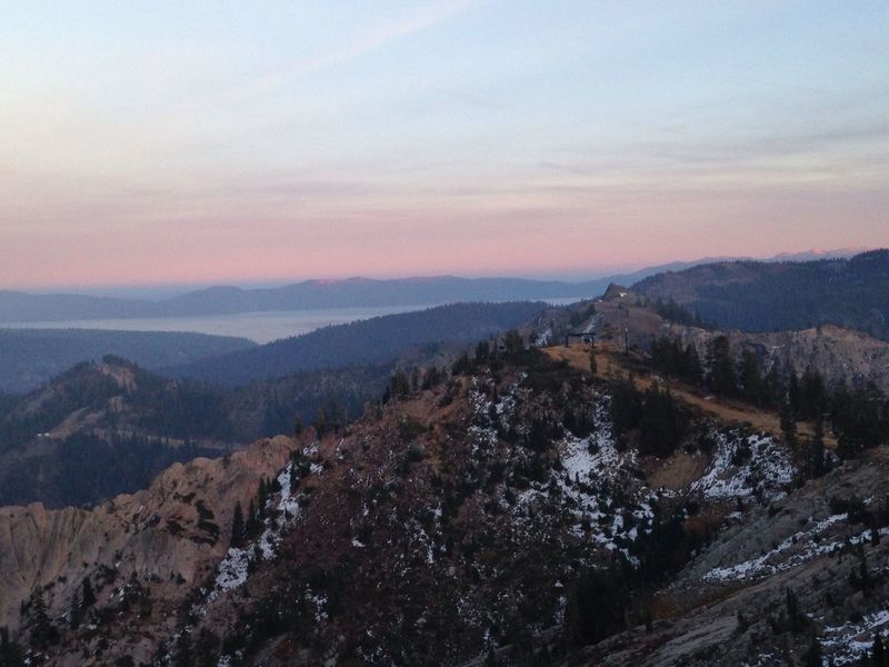 View from WildFlower Cafe (Squaw Valley), shortly after sunset.