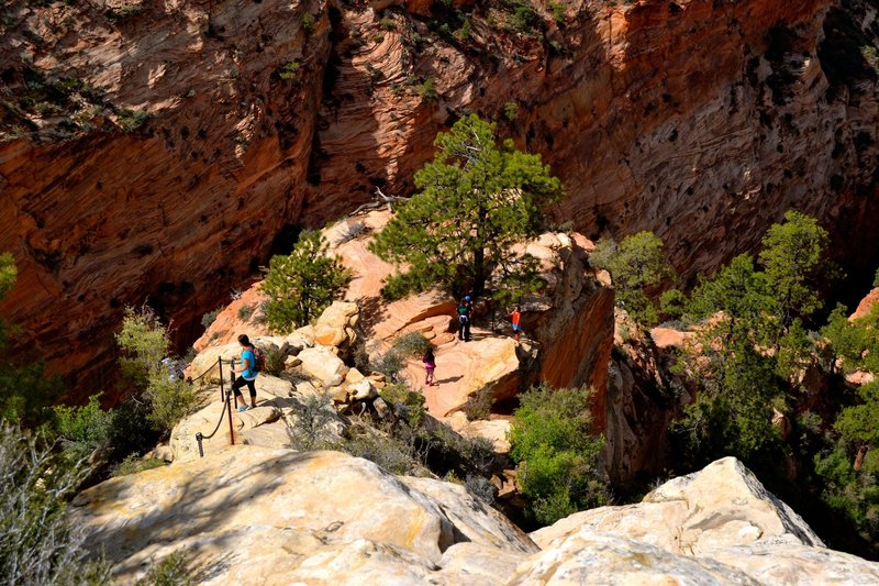 Descending Angel's Landing Trail.