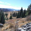 View of the Valles Caldera National Preserve to the west of Pajarito Mountain.