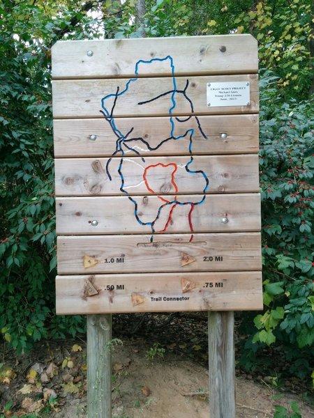 A map of the different trail options.