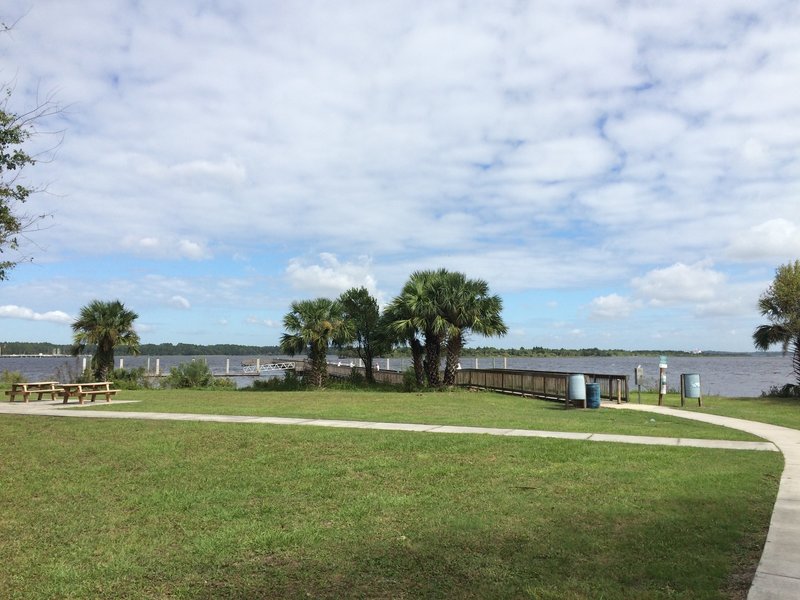 View of the dock near the trailhead.