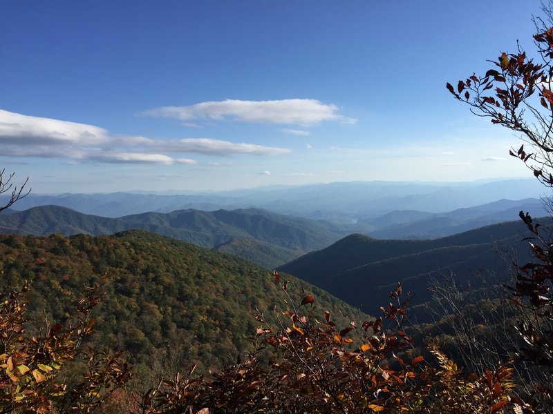 Looking south from the AT, you can see Fontana Lake in the distance.