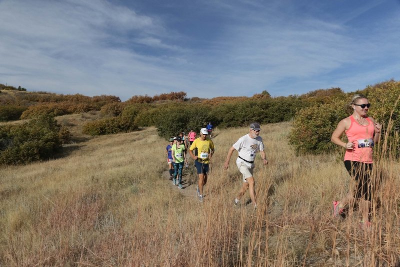 Runners traverse the Yellow Loop during the Ridgeline Trail Races.