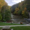 View of Buttermilk Falls at the start of the trail.