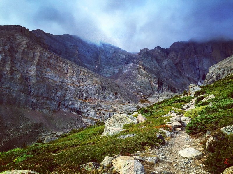 Misty morning on the way to Chasm Lake.