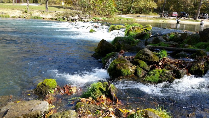 Spring Branch flowing over rocks just downstream from the spring.