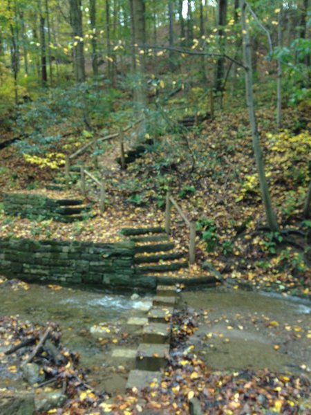 A fall look at the trailhead for the Trillium Trail Upper Trail.