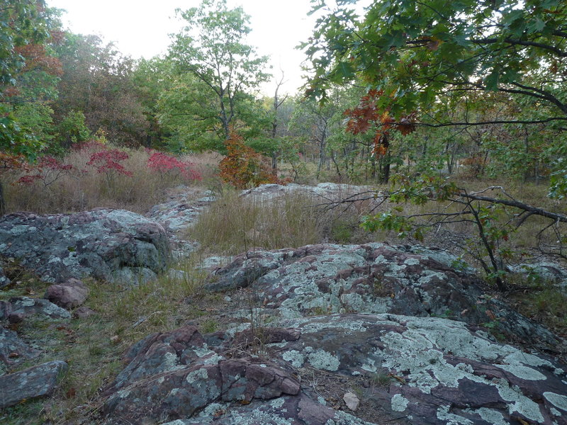 Some of the rocky terrain just off the Taum Sauk portion of the Ozark Trail.