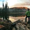 A peaceful evening at Bear Lakes taking in the sunset on Bear Mountain.