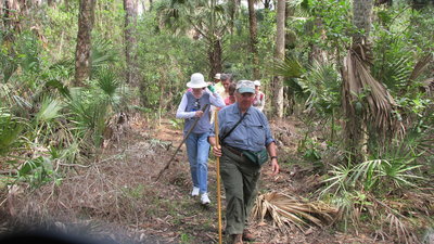 A group of hikers using the Black Bear Berm Trail.
