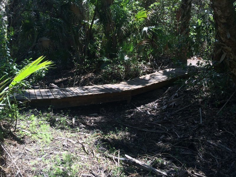 This is one of the bike features along the Panther Pass Trail, a shared biking and hiking trail.