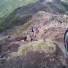 The path down from Flattop Mountain.