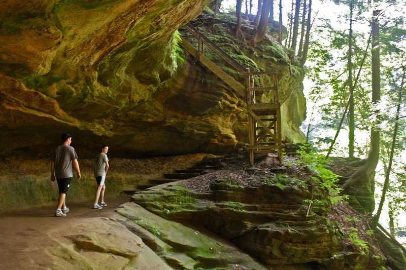 Steps lead to Old Man's Cave.