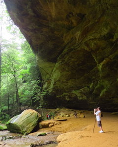 In the massive Ash Cave amphitheater.