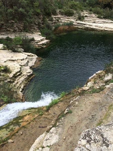 Crystal blue water perfect for swimming in after the hike down!