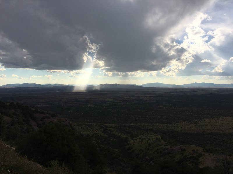 Sunbeams looking south into Mexico.