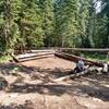 Old worn down foundation of cabin on the way up Buffalo Mountain.