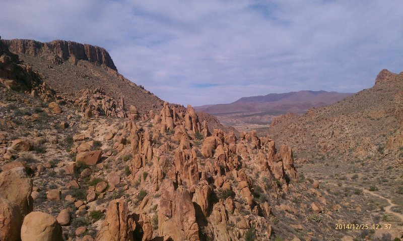 Standing at the Balance Rock looking back at the trail.