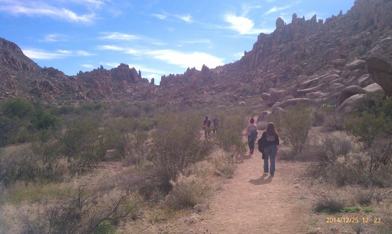 Family hiking the trail.