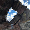 Hiking back down the many steps to the Royal Arch.