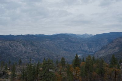 The view from Lookout Point toward the Hetch Hetchy Reservoir.