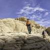 On the rocks of the Calico Tanks Trail.