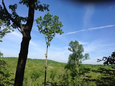 Hiking to north camp in Zaleski