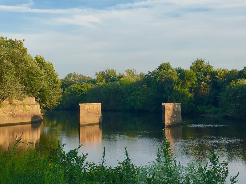 Historic railroad embankment.