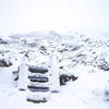 Icy steps on the way up to the summit of Eisenhower.