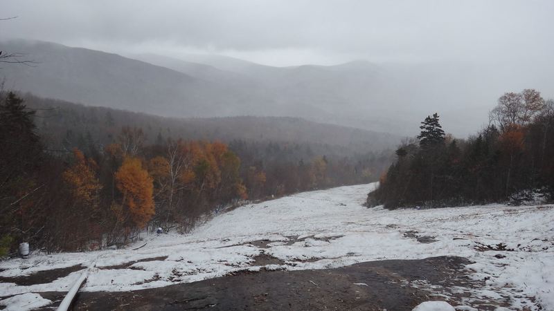 Early snow on the slopes.