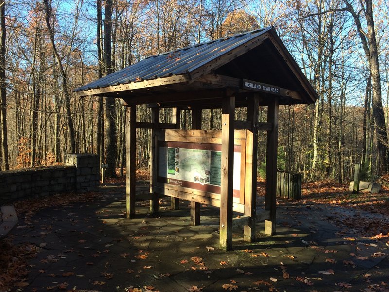 Kiosk at trailhead. Map is posted here.