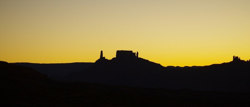 Sunset time near Fisher Towers.