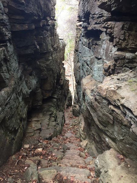 Stone Staircase through the Stone Door.  It's a steep trail down to the connector trail "T" from here. Stunning trail!