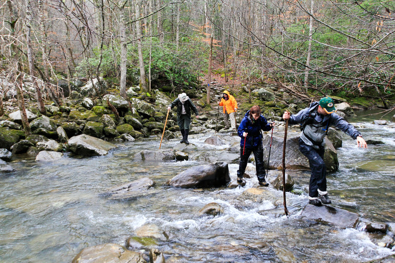 Big Creek crossing (normally dry) to Ranger Creek Falls Trail.