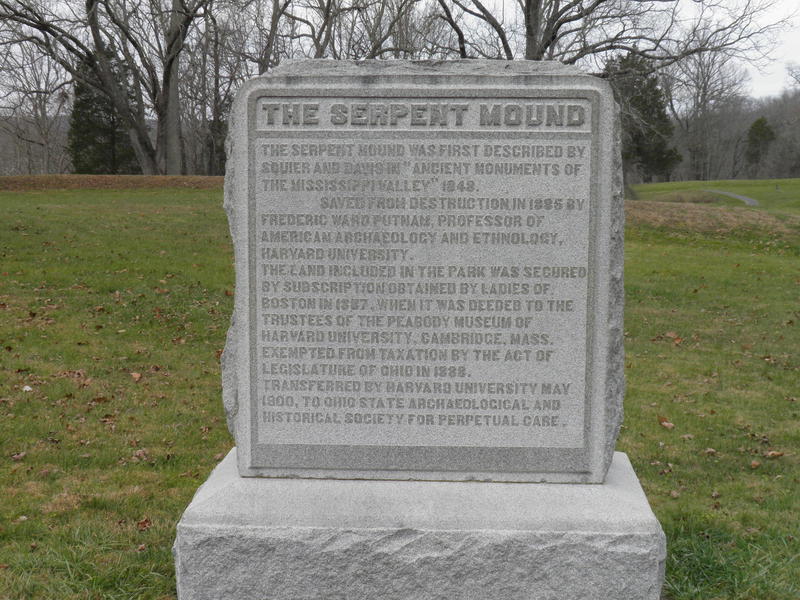 A plague at the Serpent Mound State Memorial.