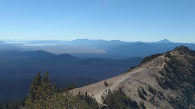 The summit of Mount Scott offers visitors great views of distant Klamath Lakes and Mount Shasta.
